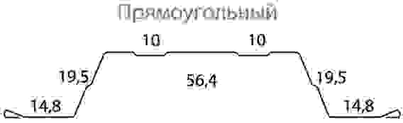 Штакетник Прямоугольный фигурный Grand Line 0,45 ПЭ RR 32 темно-коричневый