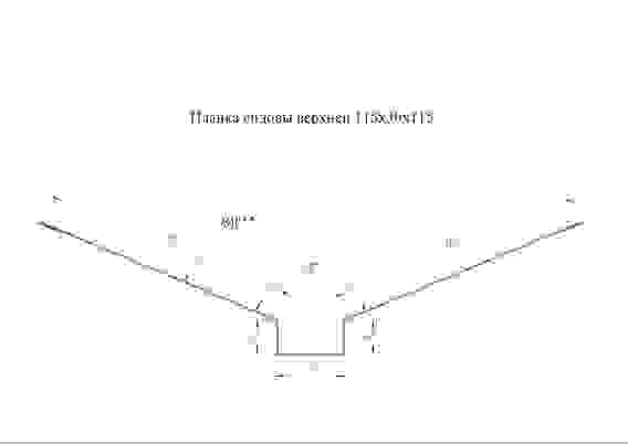 Планка ендовы верхней 115х30х115 0,45 Drap с пленкой RR 32 темно-коричневый