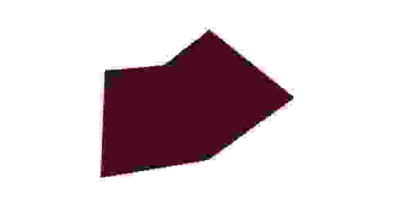 Планка ендовы нижней 300х300 0,5 Satin с пленкой RAL 3005 красное вино